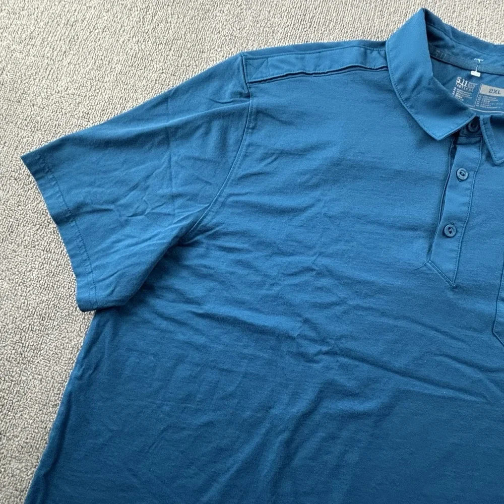 5.11 Tactical Polo Shirt Adult 2XL XXL Blue Short Sleeve Active Casual Men's